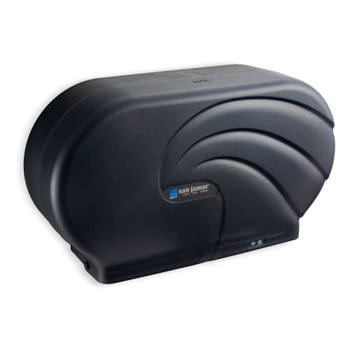San Jamar Classic Twin 9" Jumbo Bath Tissue Dispenser, Black